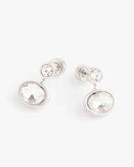 Chico's Silvertone Bezel Stud Earrings