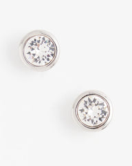 Chico's Silver Tone Crystal Stud Earrings