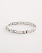 Chico's Glam Silvertone Slice Stretch Bracelet