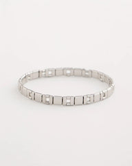 Chico's Glam Silvertone Slice Stretch Bracelet