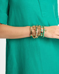 Chico's Genuine Jade Charm Stretch Bracelet