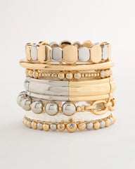 Chico's Mixed Metals Glam Stretch Bracelet
