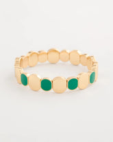 Chico's Green Goldtone Glam Stretch Bracelet