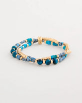 Chico's Genuine Teal Tiger's Eye Stretch Bracelet