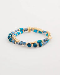 Chico's Genuine Teal Tiger's Eye Stretch Bracelet