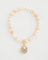 Chico's Pearlescent Stretch Charm Bracelet