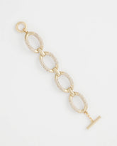 Chico's Large Pave Link Toggle Bracelet