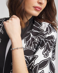 Chico's Silver-tone Medium Bead Stretch Bracelet
