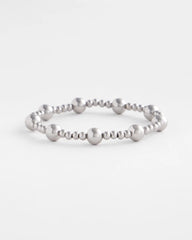 Chico's Silver-tone Medium Bead Stretch Bracelet