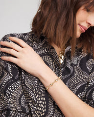 Chico's Gold-tone Medium Bead Stretch Bracelet