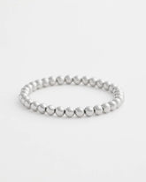 Chico's Small Beaded Silver Tone Stretch Bracelet