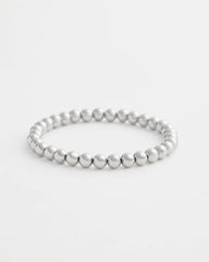 Chico's Small Beaded Silver Tone Stretch Bracelet