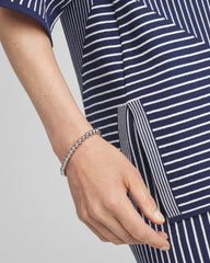 Chico's Small Beaded Silver Tone Stretch Bracelet
