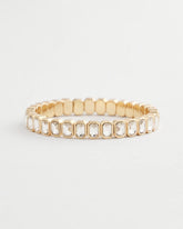 Chico's Gold Bezel Set Stretch Tennis Bracelet