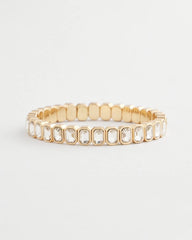 Chico's Gold Bezel Set Stretch Tennis Bracelet