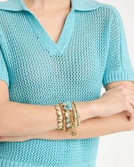 Chico's Jade Stone Link Charm Bracelet