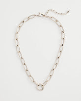 Chico's Silvertone Charm Link Necklace