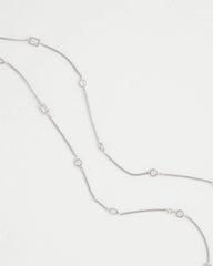 Chico's Fine Crystal Long Chain Necklace