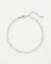 Chico's Silvertone Bamboo Collar Necklace