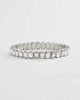 Chico's Silver Bezel Set Stretch Tennis Bracelet