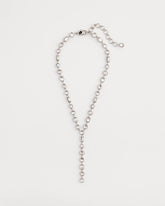 Chico's Bezel Set Silvertone Y-Necklace