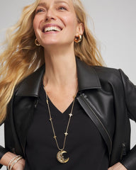 Chico's Gold Moon Pendant Necklace