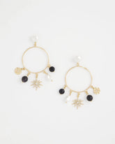 Chico's Starry Night Charm Hoop Earrings