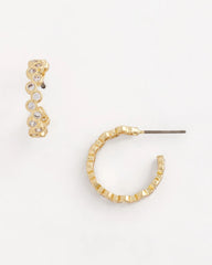 Chico's Goldtone Cubic Zirconia Hoop Earrings