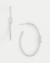 Chico's Silver Oval Hoop Earrings