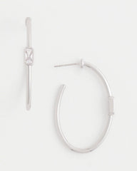 Chico's Silver Oval Hoop Earrings