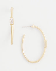 Chico's Gold Oval Hoop Earrings