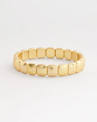 Chico's Golden Matte Square Stretch Bracelet
