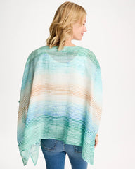 Chico's Ombre Coastal Printed Poncho