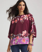 Chico's Printed Boatneck Pullover Poncho