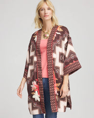 Chico's Long Mixed-Print Kimono