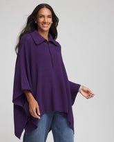 Chico's Rhinestone Zip-Collar Sweater Poncho