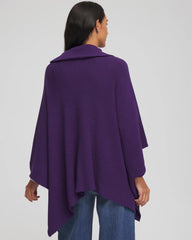 Chico's Rhinestone Zip-Collar Sweater Poncho