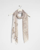 Chico's Striped Floral Oblong Scarf