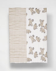 Chico's Striped Floral Oblong Scarf