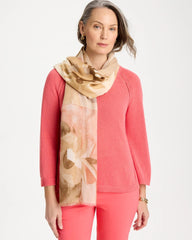 Chico's Neutral Floral Oblong Scarf