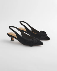 Chico's Charm Velvet Bow Kitten Heels