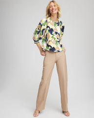 Chico's Petite Cotton Straight-Leg Trousers