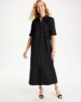 Chico's Embellished Linen-Cotton Shirtdress