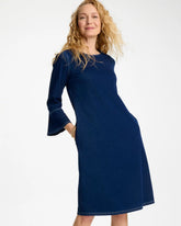 Chico's Bell Sleeve Knit Denim Dress