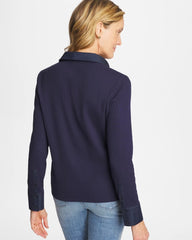 Chico's Collared Rib Mix Henley
