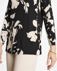 Chico's Blossom Matte Jersey Button Tunic