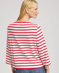 Chico's Bateau Neck Stripe Top
