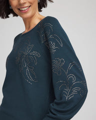 Chico's Heatset Embroidered Pullover