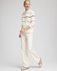 Chico's Sequined Stripe Pullover Sweater