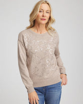 Chico's Floral Sequined Pullover